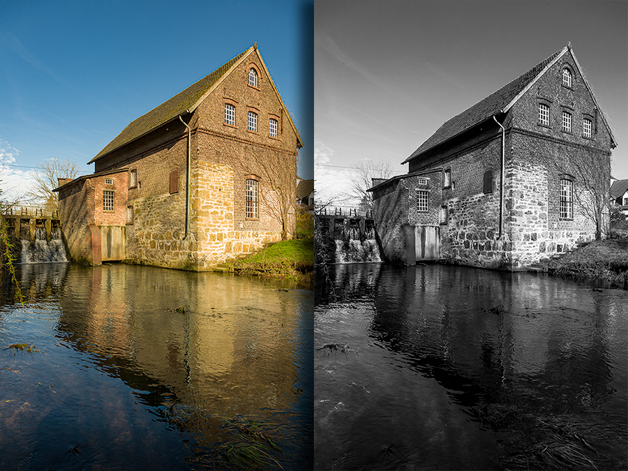 Tüshaus Mühle, Lightroom, schwarzweiß 01