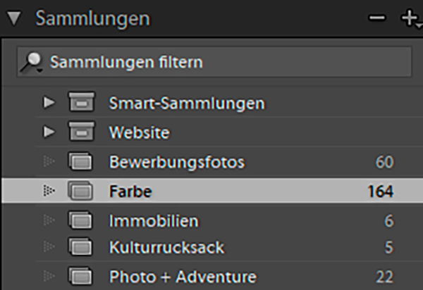 Sammlungen aus Lightroom entfernen