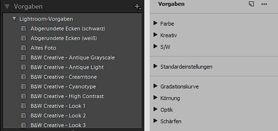 Vorgaben von Lightroom nach Adobe Camera Raw kopieren 01