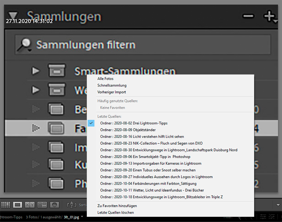 Lightroom, Tipps, Navigation 03