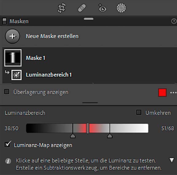Luminanzmasken, Lightroom, Photoshop, Zonensystem, Makierung, Luminanz, 03